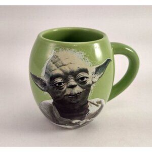 STAR WARS Green Yoda Coffee Mug "May The Force Be With You" Tea Cup Jedi Round